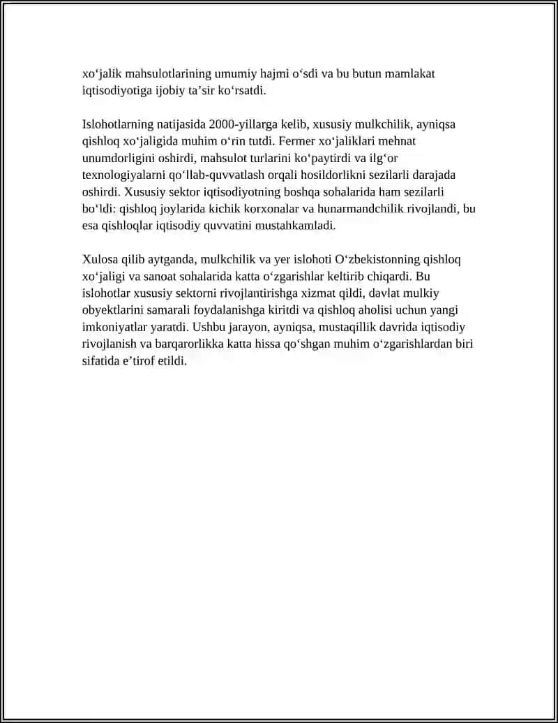 Mulkchilik va yer islohoti: davlatdan xususiyga o‘tish va yer taqsimoti 4