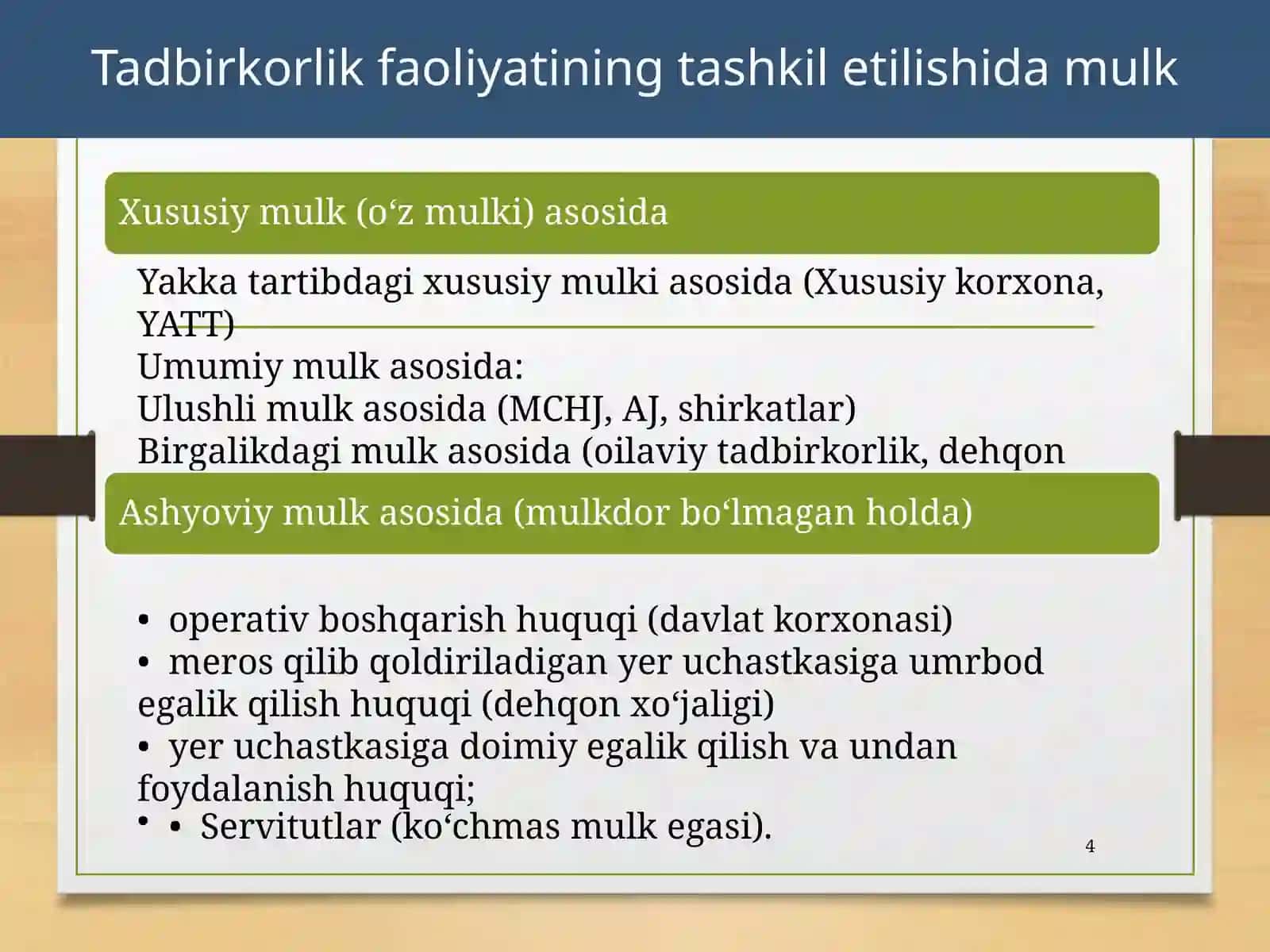 Korporativ moliya 4