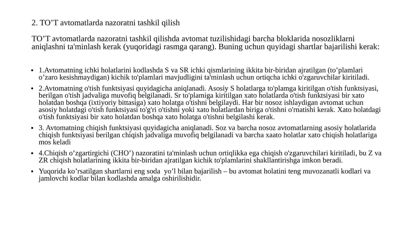 Xavfsiz ketma-ket sxemalar tuzishda himoyalangan kodlar bilan kodlash 4