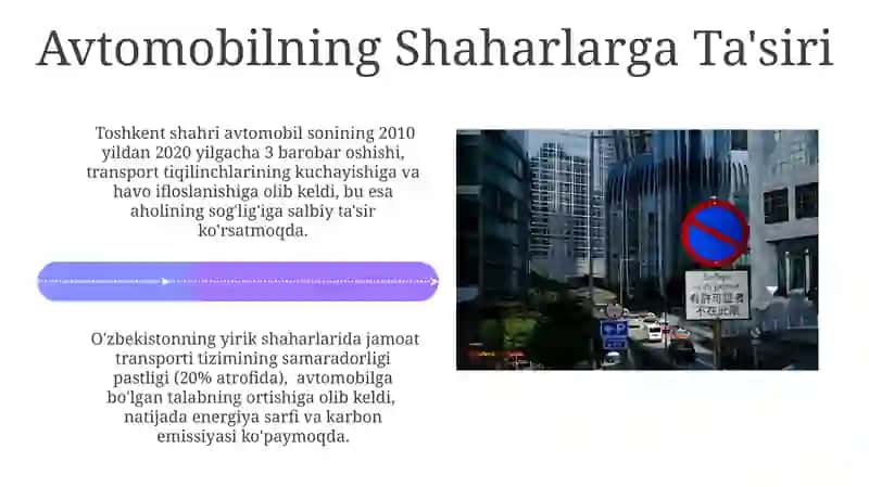 Shaharlarni avtomobillashtirish qonuniyati 4