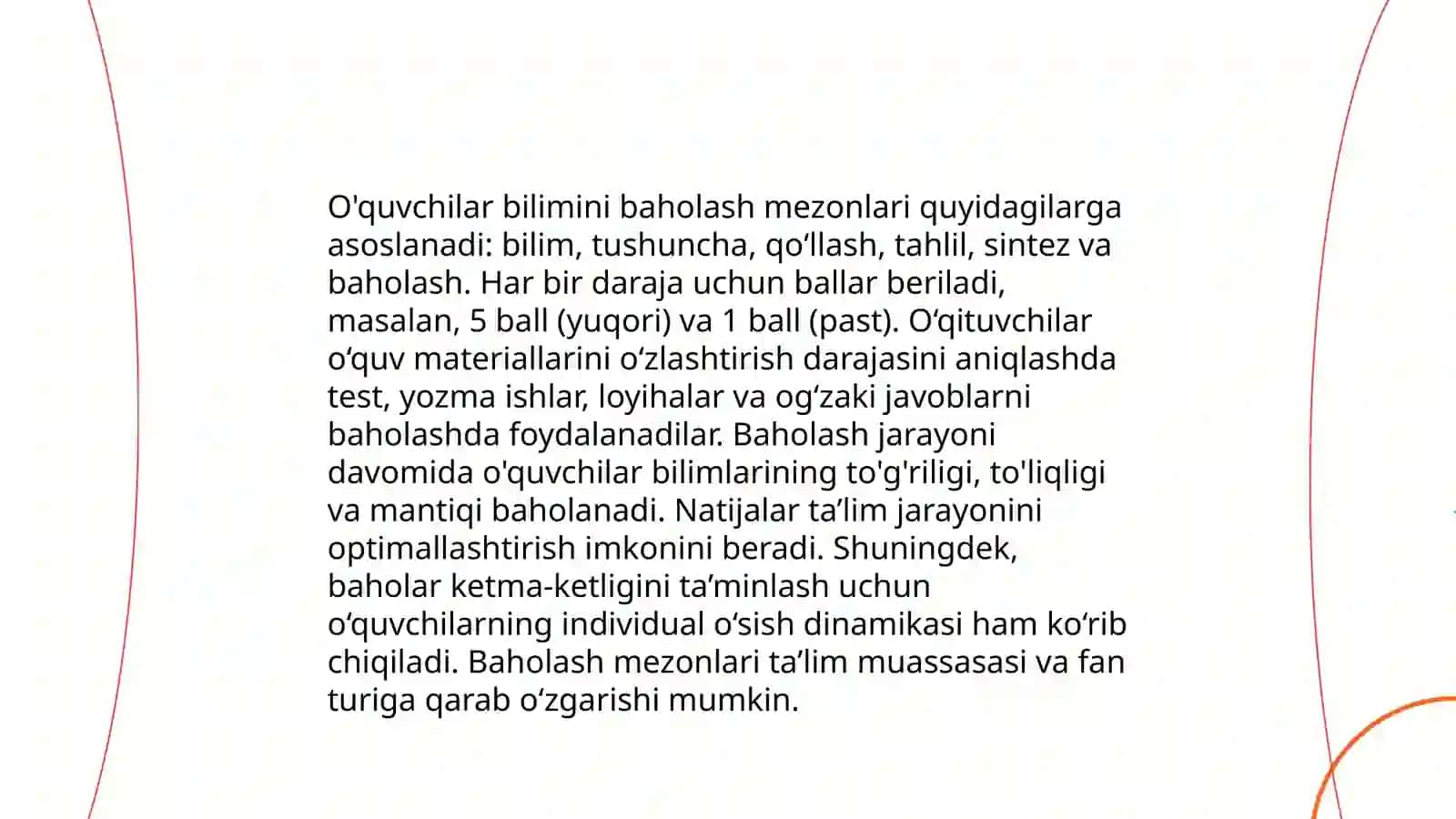 Pedagogik baholashni aniqlaydigan omillar va mezonlar 4