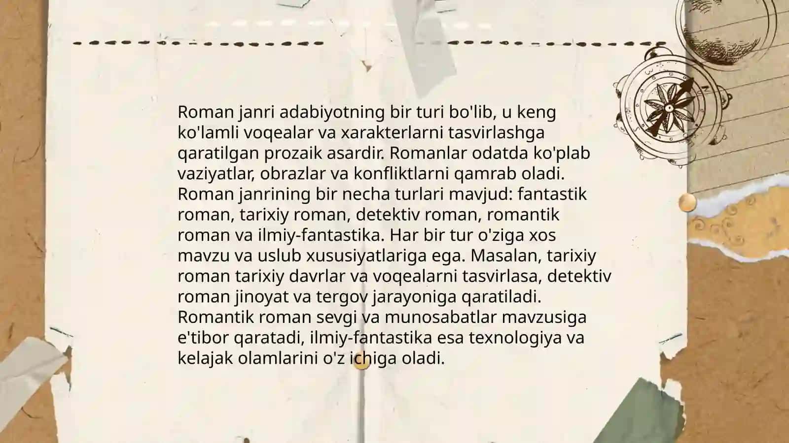 Proza va adabiy janrlar haqida Ma'lumot 4