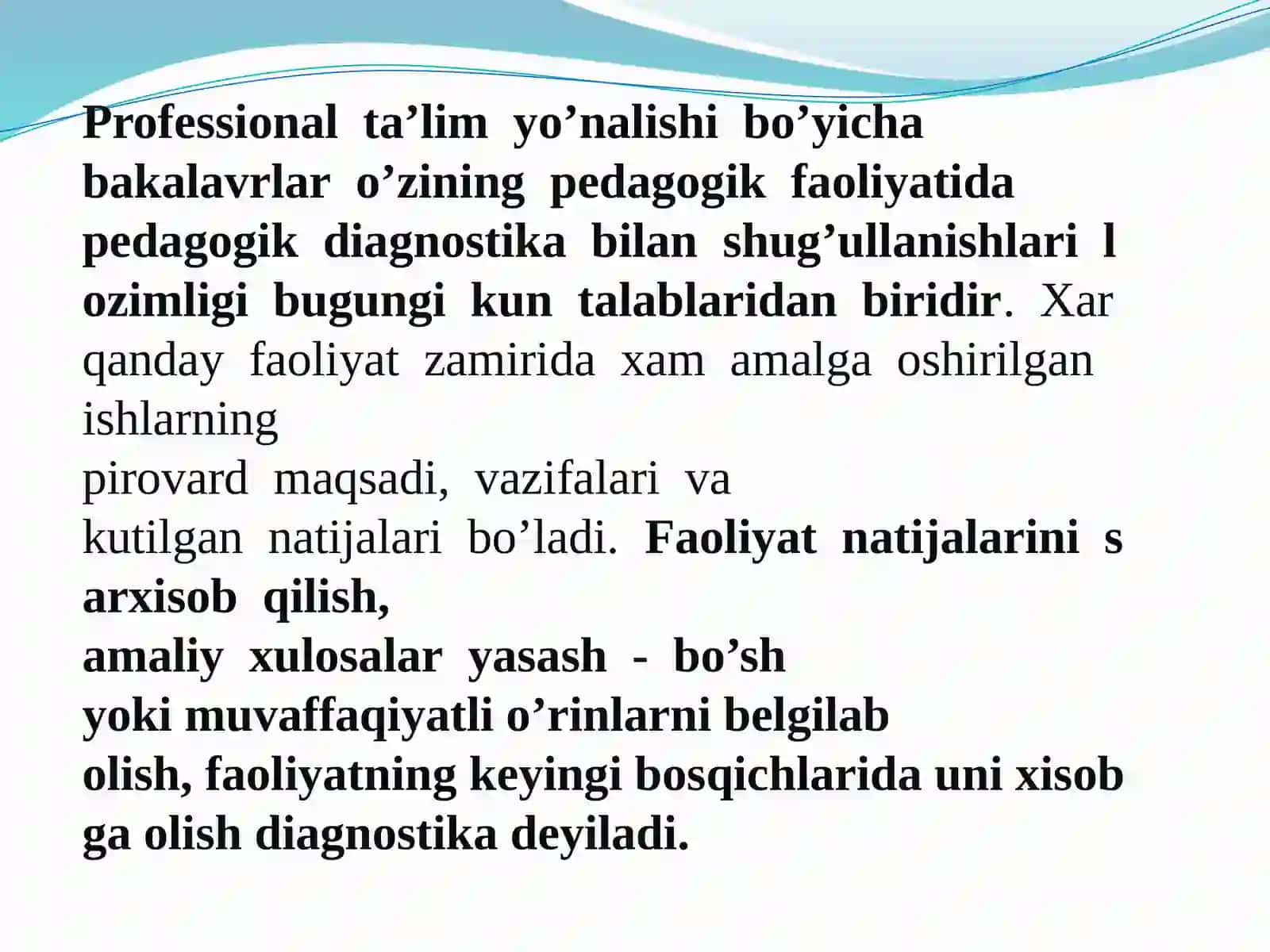 Tarbiyaviy faoliyat diagnostikasi va korreksiyasi pedagogning kasbiy faoliyat sohasi sifatida 4