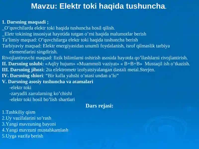 Elektr toki haqida tushuncha 4