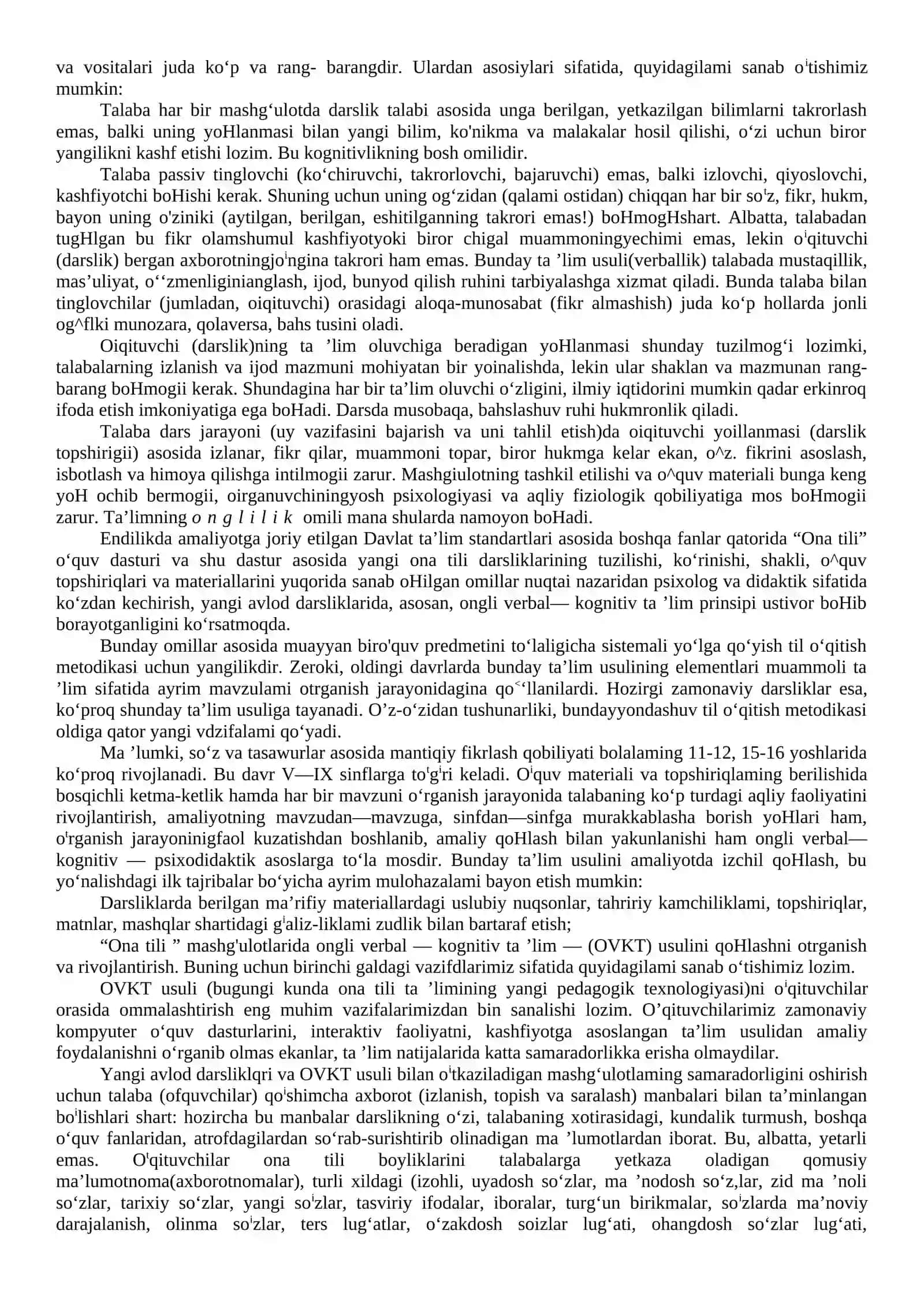 O‘zbek Tili O‘qitish Metodikasi 4