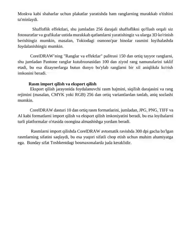 CorelDraw dasturi bilan tanishish 4