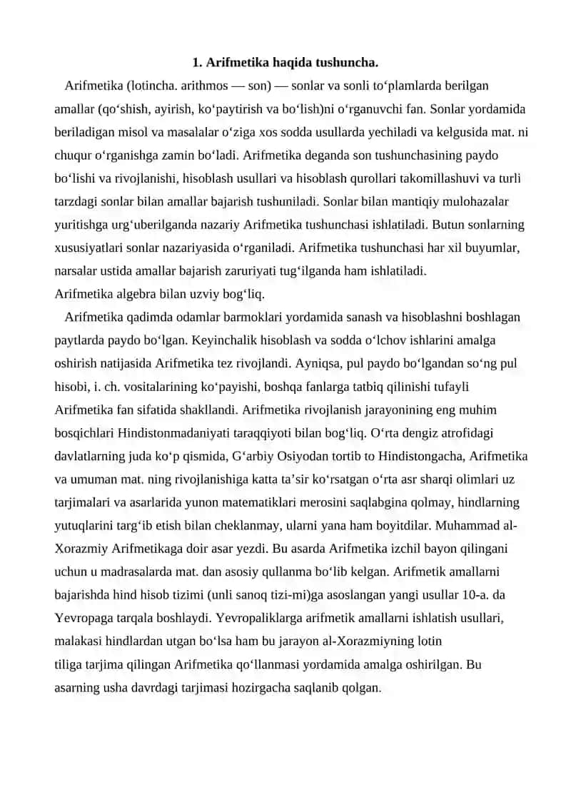 arifmetik amallarni o‘rgatish metodikasi 4