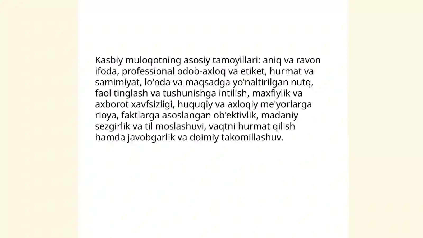 Kasbiy muloqot uslubiyati va qoidalari 4