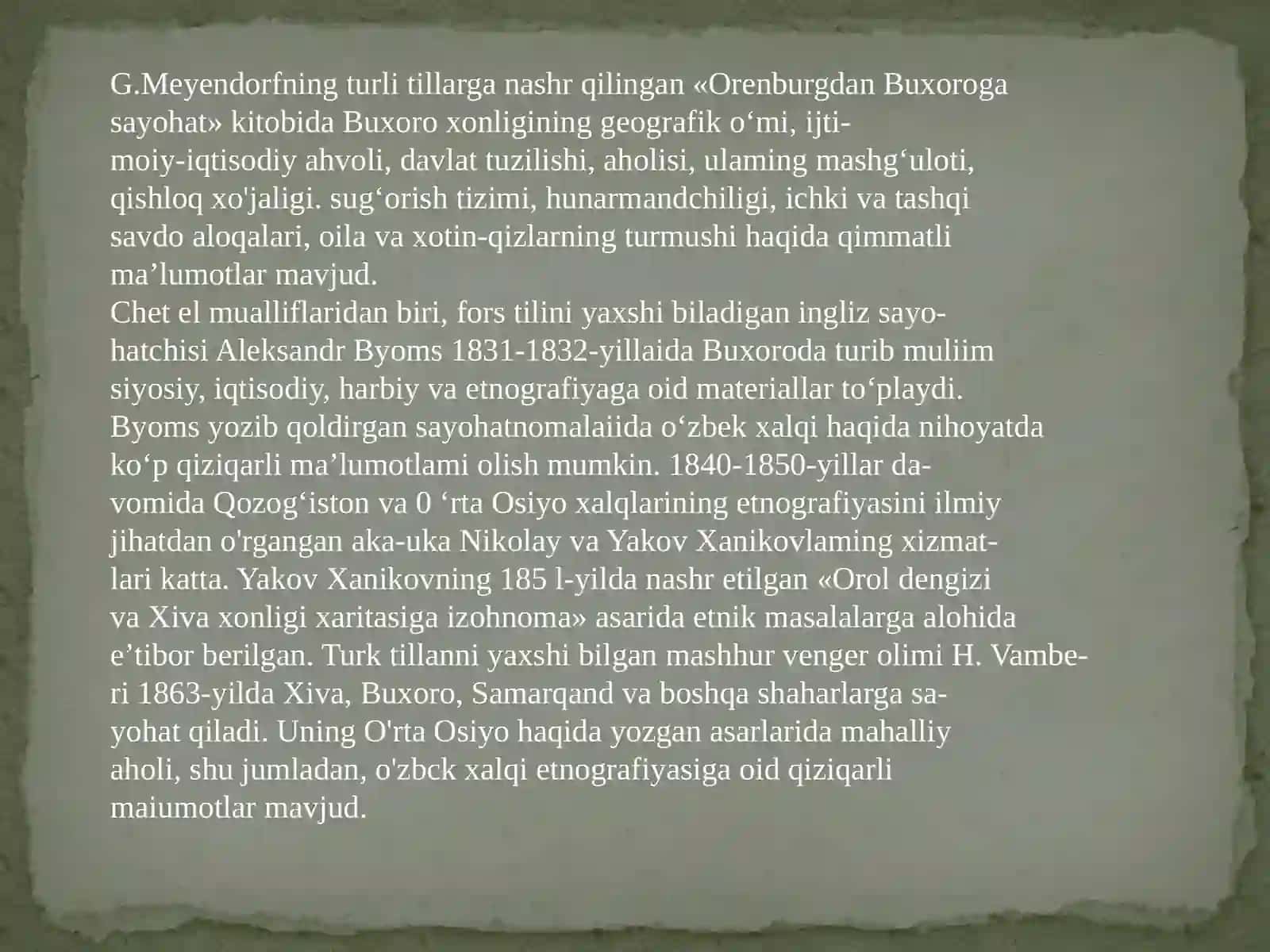 Tarixiy o‘lkashunoslik va turizmda etnografiyaning ahamiyati 4