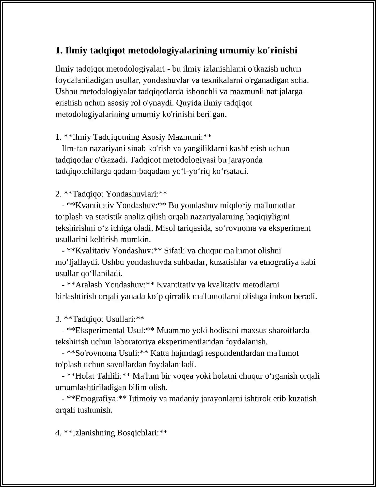 ILMIY TADQIQOT METODOLOGIYASI 4