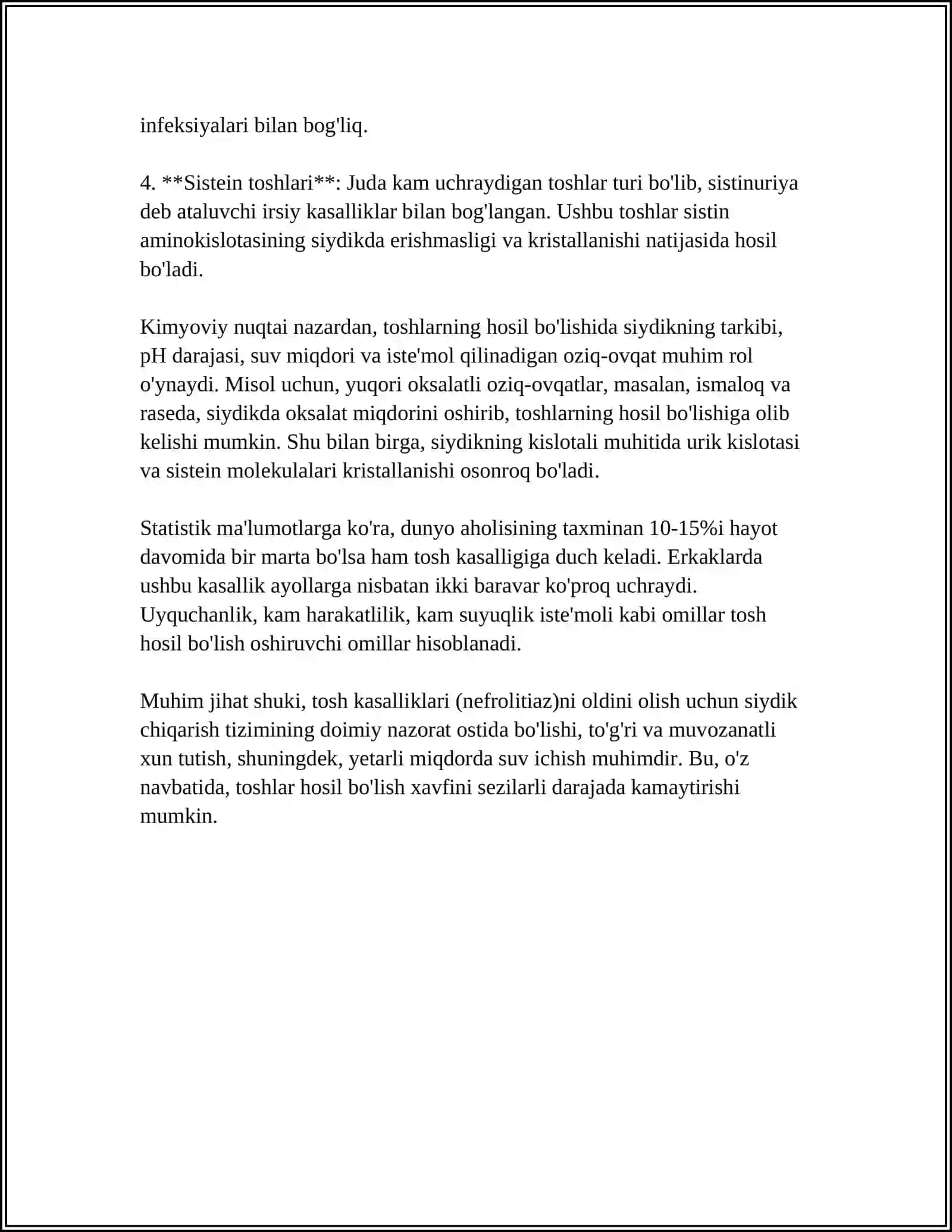 Tosh kasalliklarining kimyoviy asoslari 4