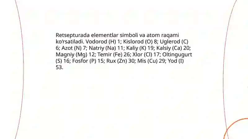 Retsepturada kimyoviy elementlar 4