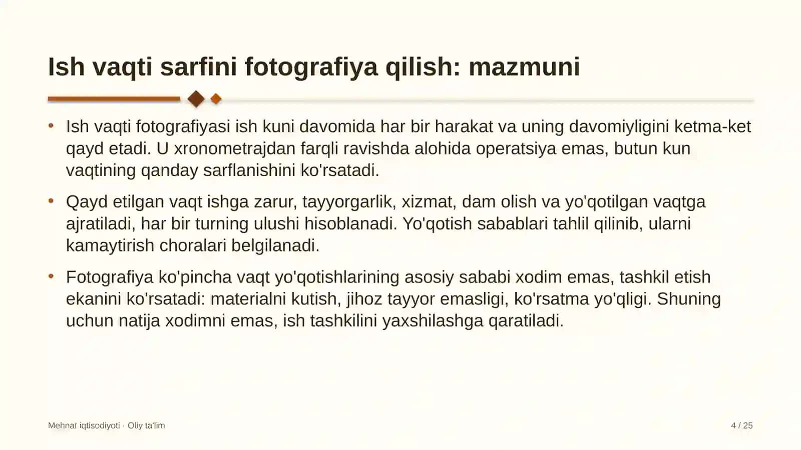 Mehnat iqtisodiyoti · Oliy ta'lim 4