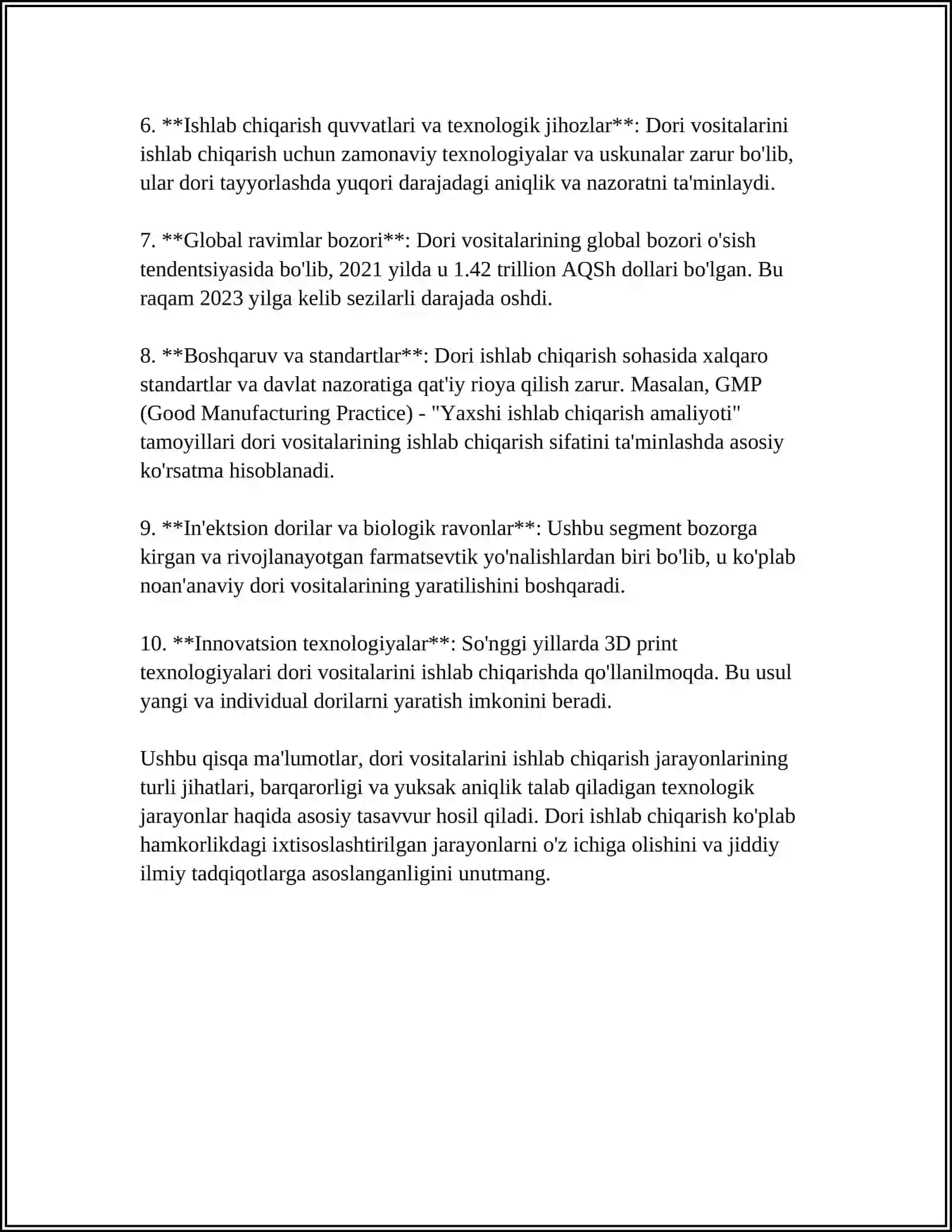 Dorilarini ishlab chiqarish texnologiyalari 4
