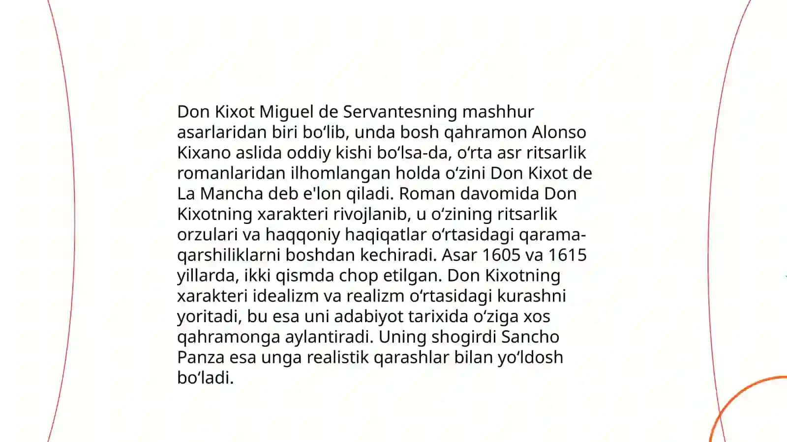 Servantesning "Donki Xot"asari tahlili 4