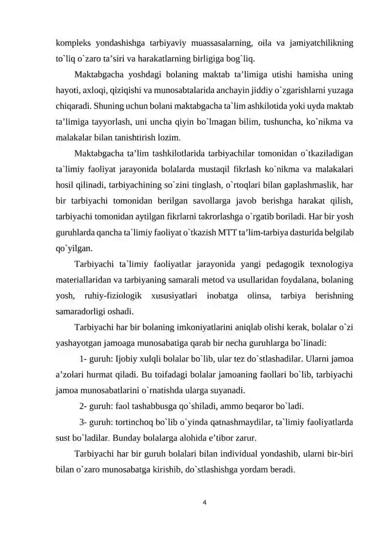 Maktabgacha ta'lim muassasasi, oila va maktab hamkorligi 4