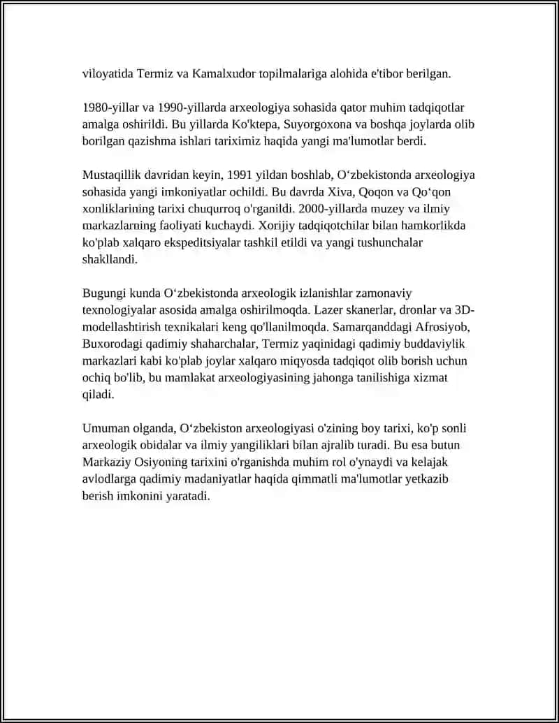 OʻZBEKISTONDA ARXEOLOGIYA FANINING RIVOJLANISHI 4