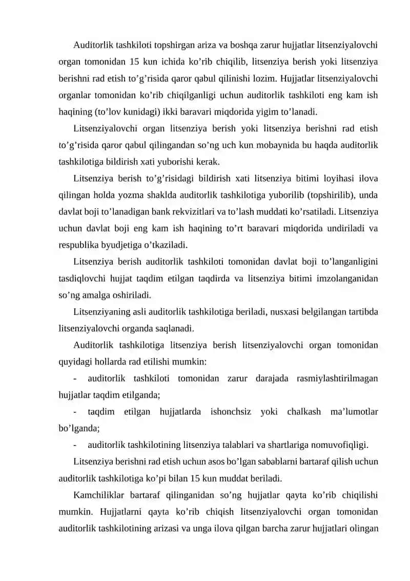 Auditorlik tashkiloti va unga qo'yilgan talablar 4