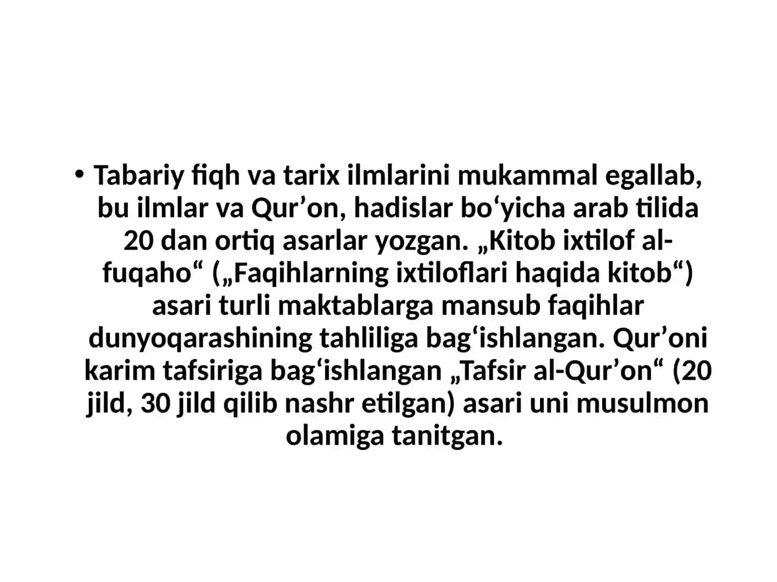 TABARIYNING "TARIXIAR-RUSULVAMULUK" ASARITAHLILI 4