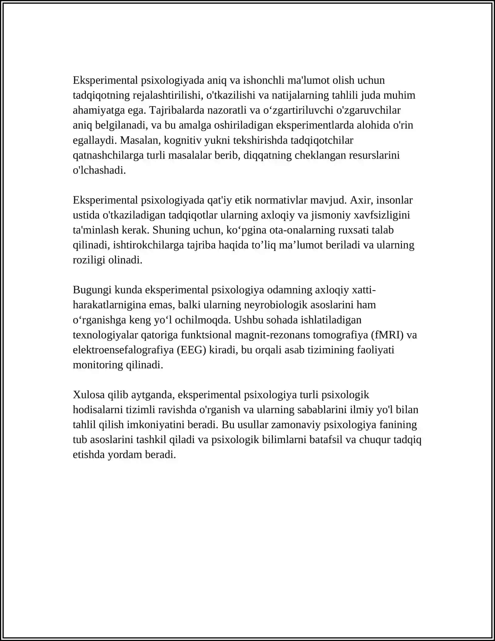HOZIRGI ZAMON PSIXOLOGIYASINING METODLARI 4