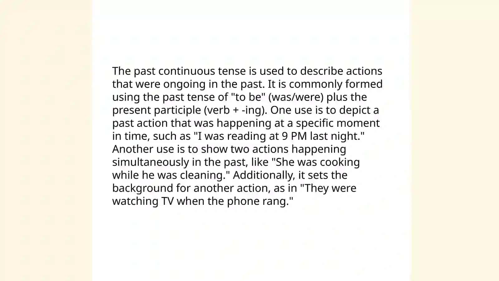 Past continous simple 4