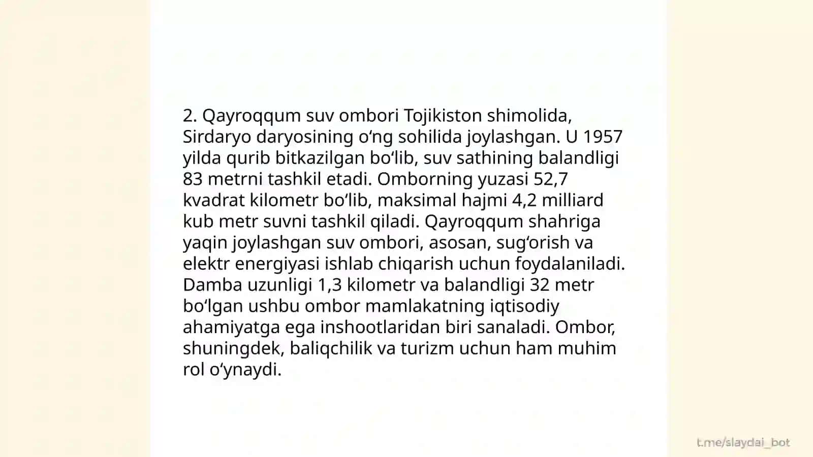 Qayroqqum suv ombori 4