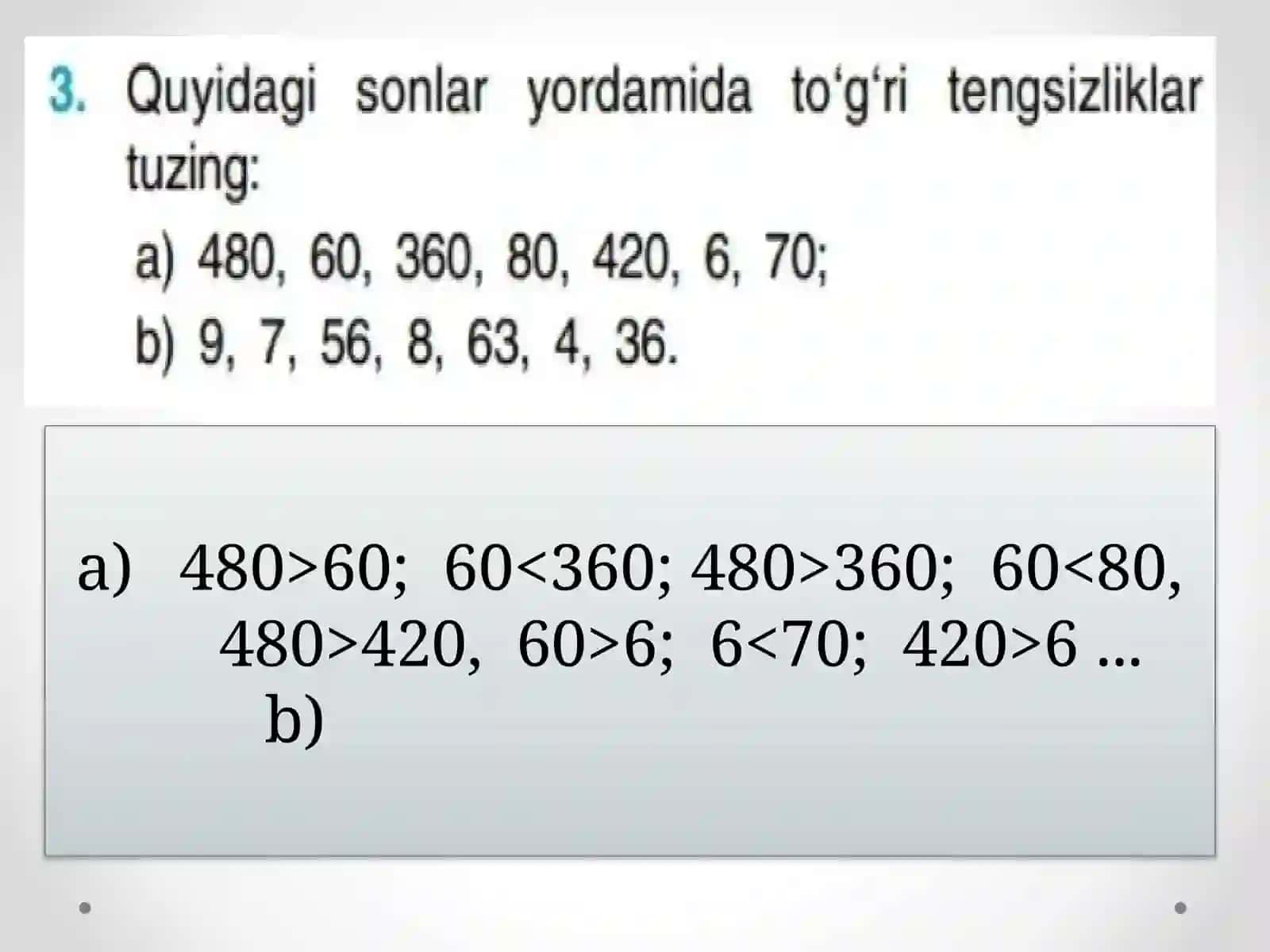 Tengsizliklarni tanlash usuli bilan yechish 4
