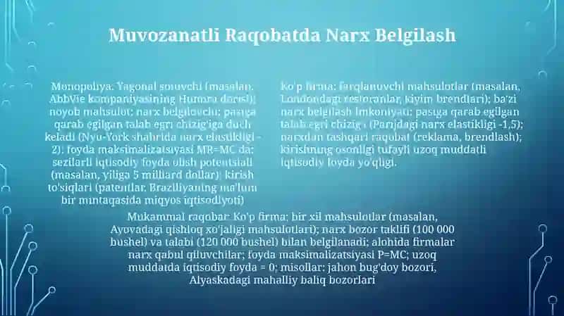 Raqobat va Yakkahokimlik 4