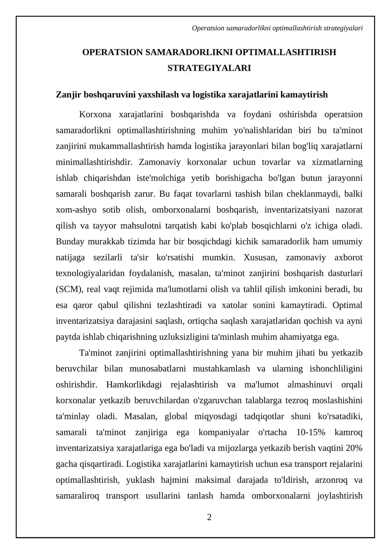 Operatsion samaradorlikni optimallashtirish strategiyalari 4