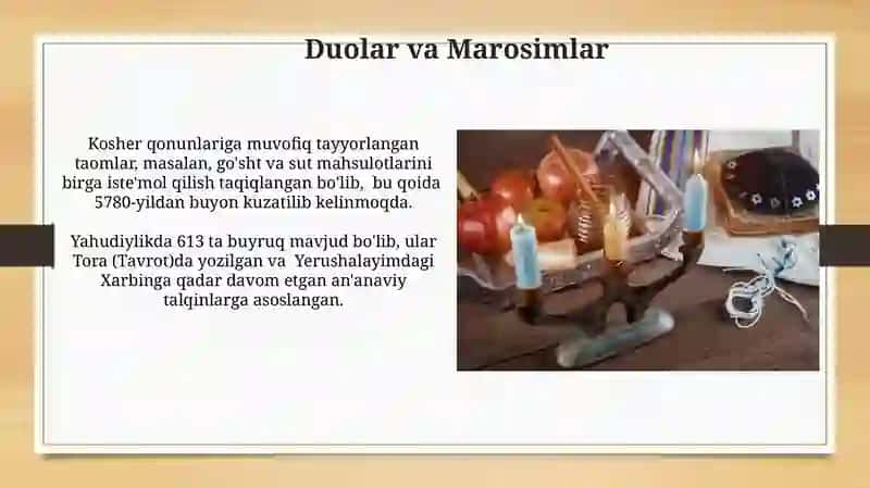 Yahudiylik ta'limoti,an'ana va marosimlari 4