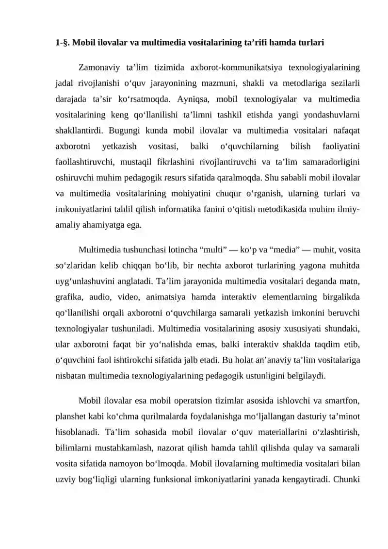 "Mobil ilovalar orqali informatika fanini o‘qitish " 4