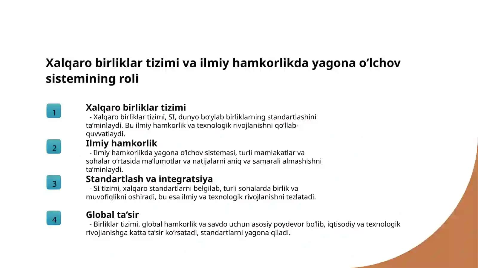 Xalqaro birliklar tizimi (SI) 4