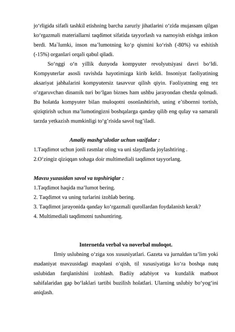 10-mavzu: Sohaga oid taqdimot nutqi 4