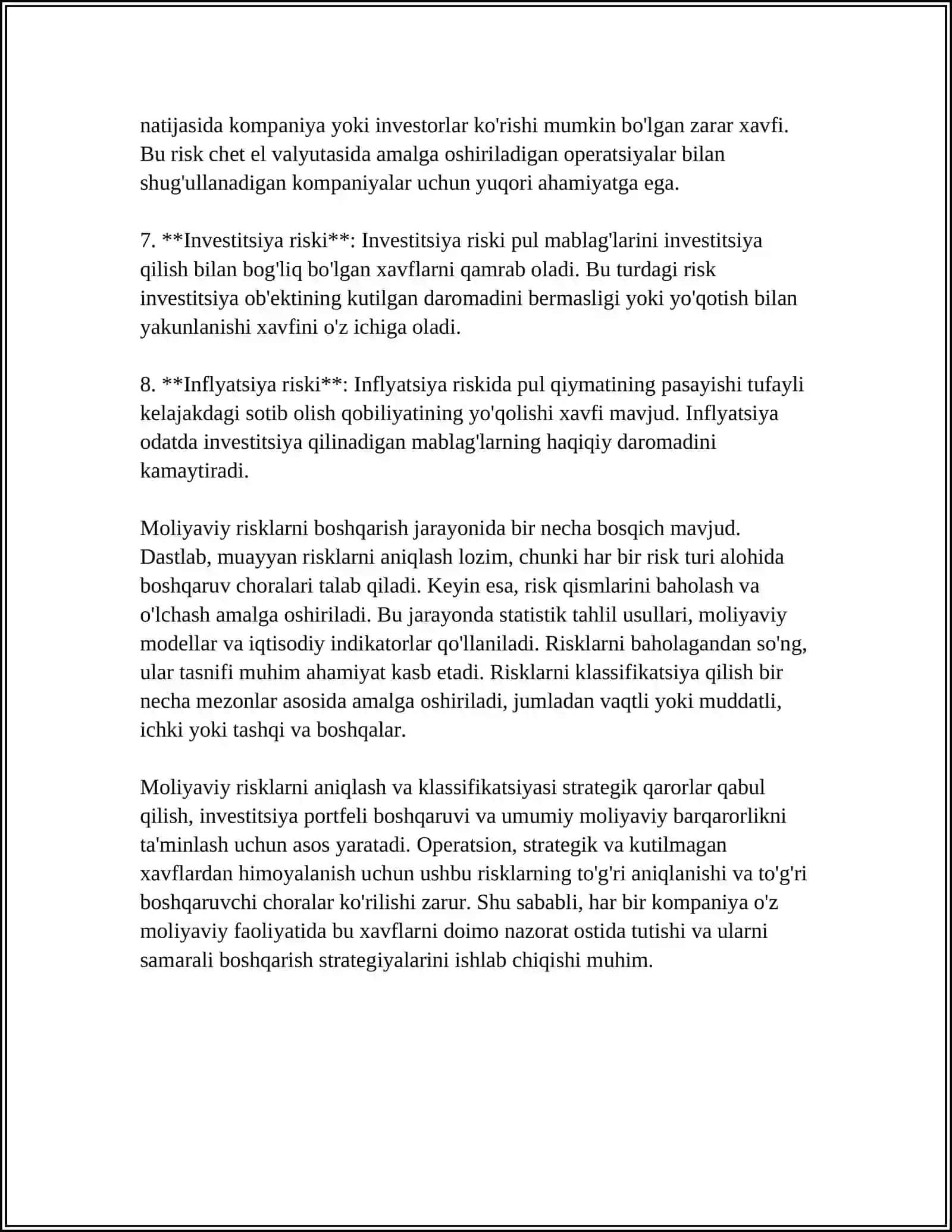 MOLIYAVIY RISKLARNI BOSHQARISH 4