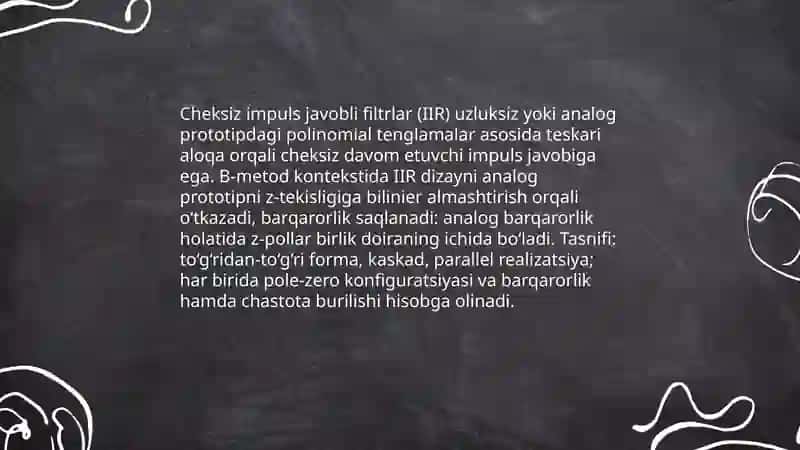 B chiziqli Z-almashtirish usuli 4