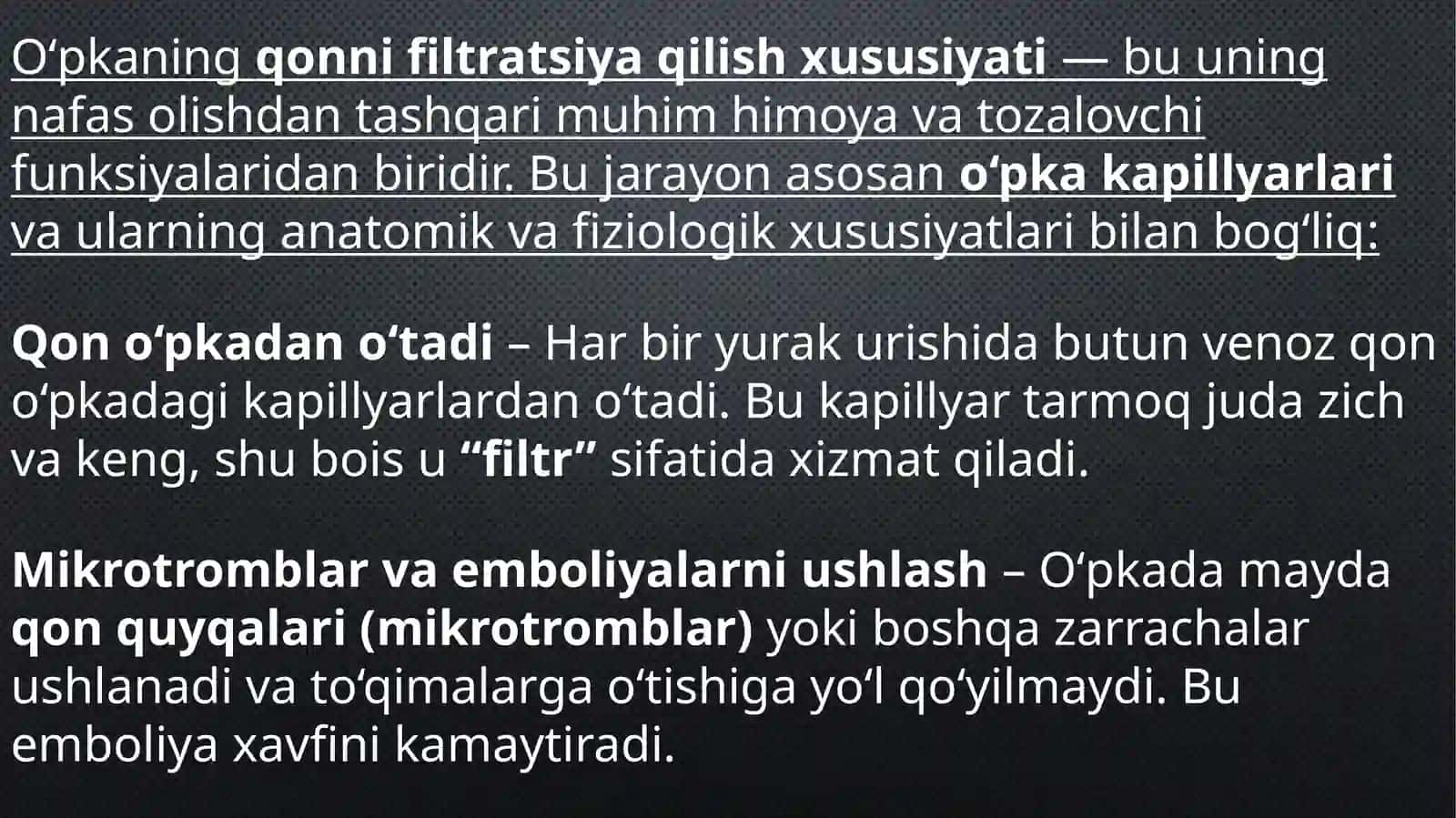 O'pkaning nafasga oid boʻlmagan funksiyalari 4