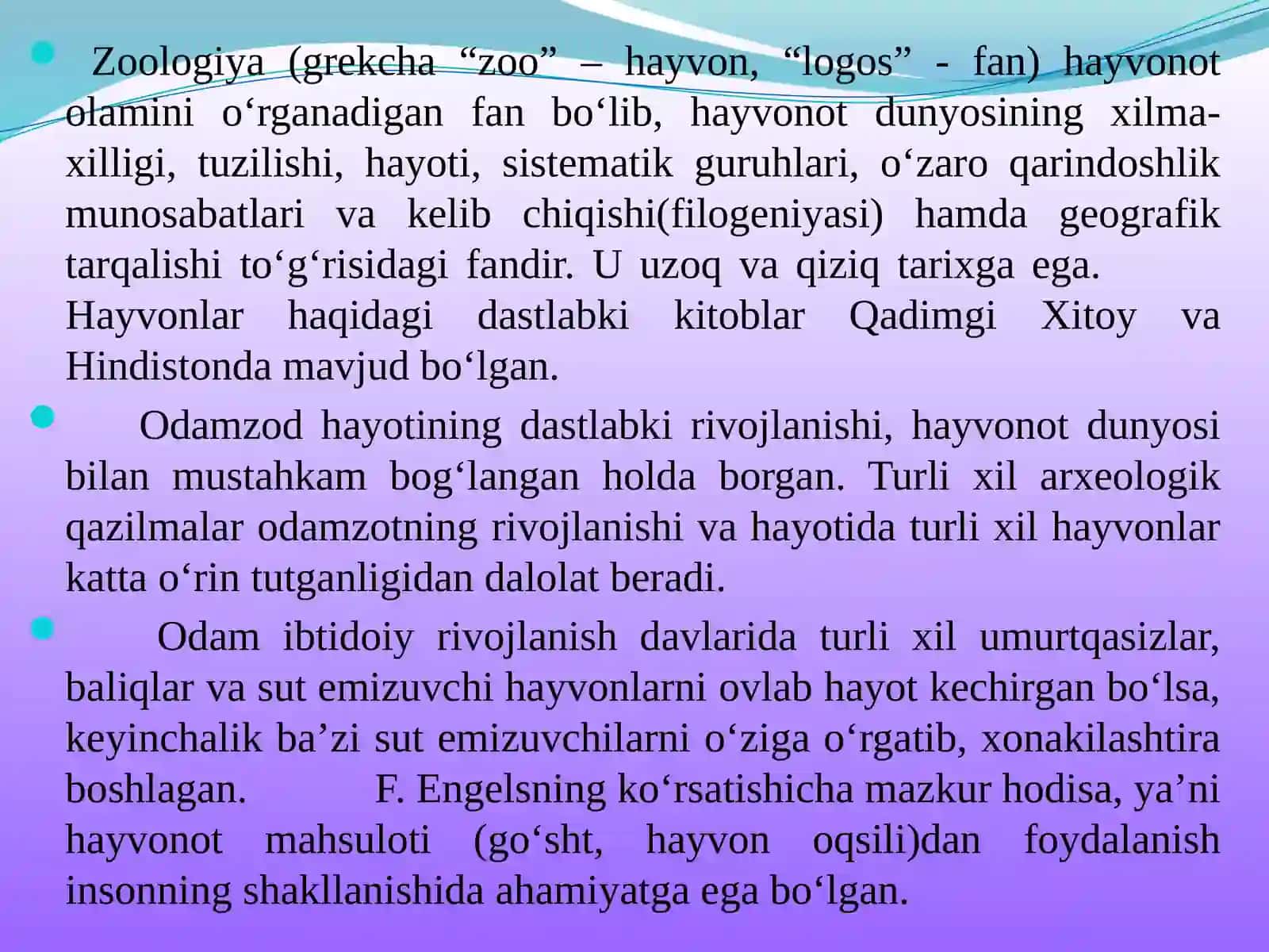 Zoologiya faniga kirish 4
