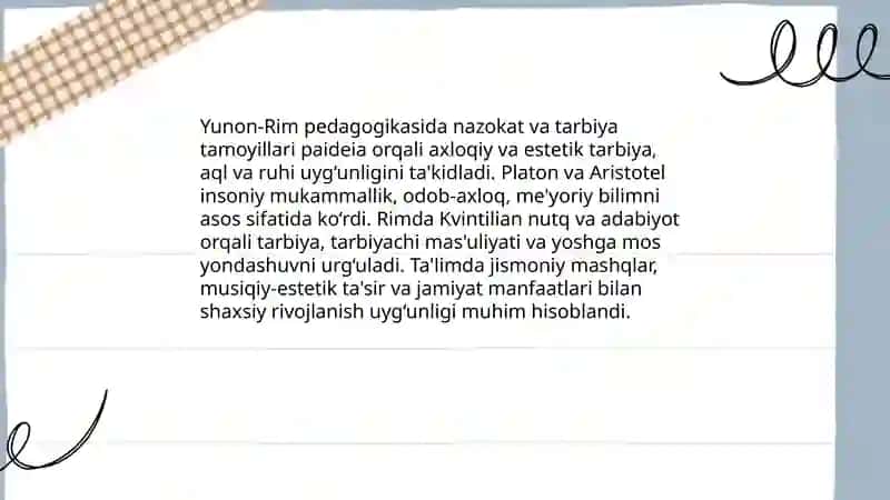 Pedogogik nazokat masalalarining tarixiy taraqqiyoti 4