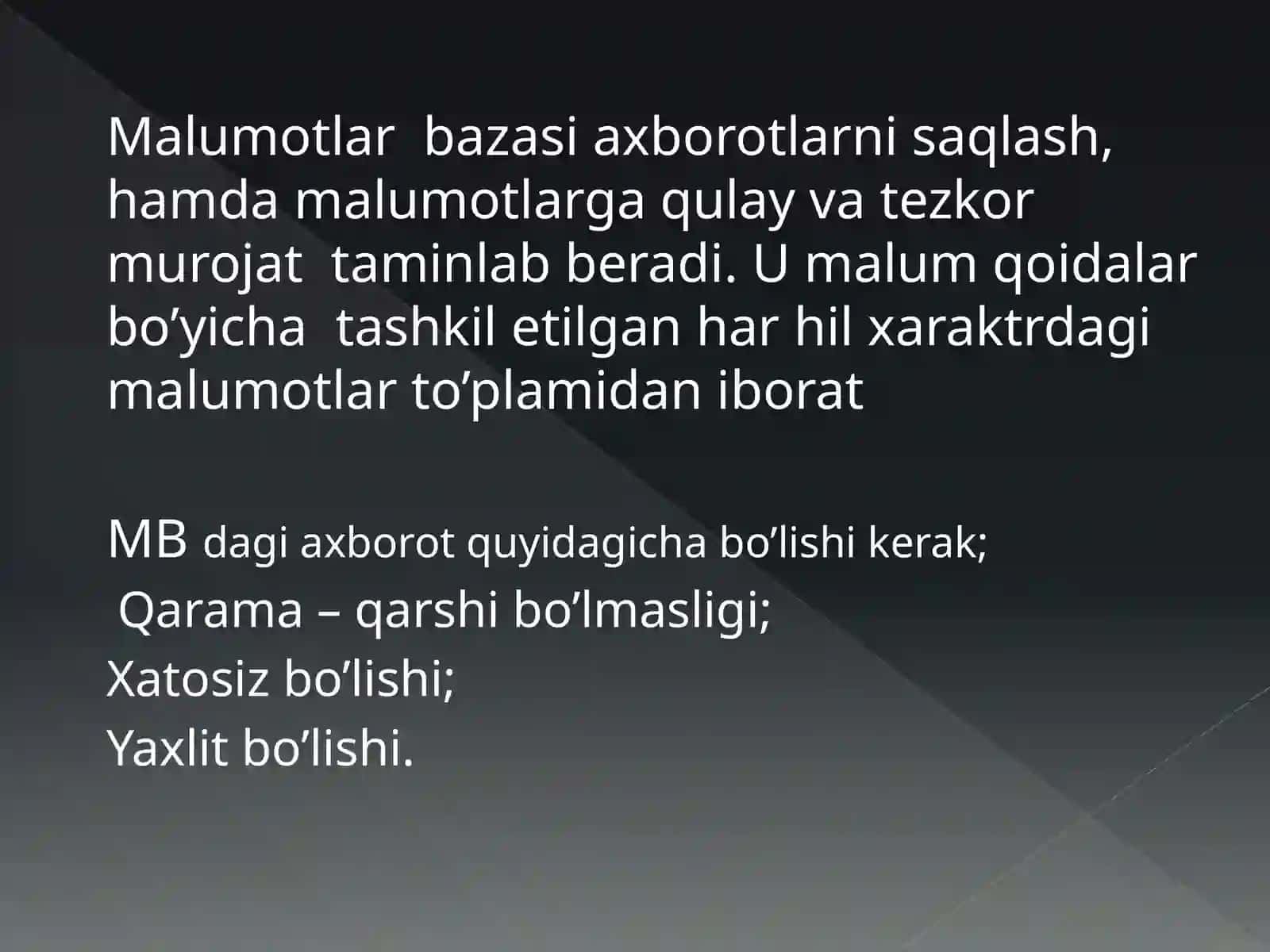 MalumotlarBazasiniBoshqarishtizimi 4