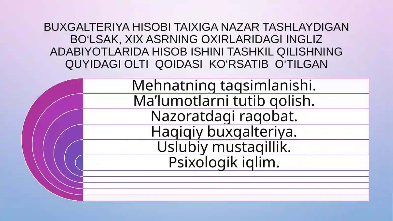 BUXGALTERIYA  HISOBI xizmatini TASHKIL ETISH 4