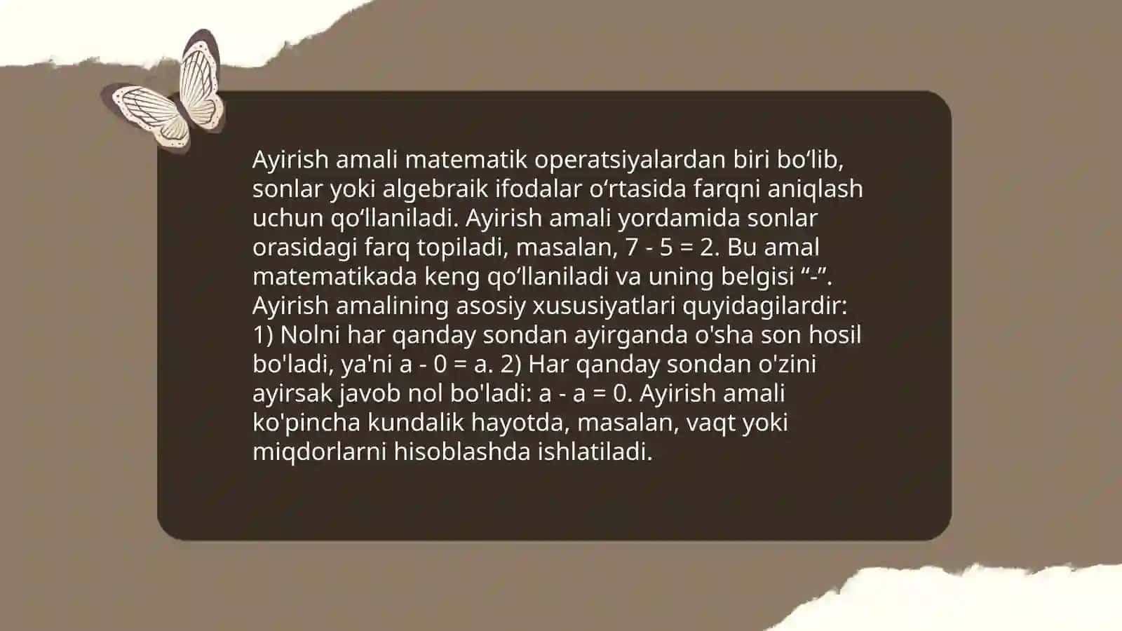 Qoʻshish va ayirish, koʻpaytirish va boʻlish amali maʼnosini ochib berish hamda uni konsentrlarda bajarilishini oʻrgatish 4