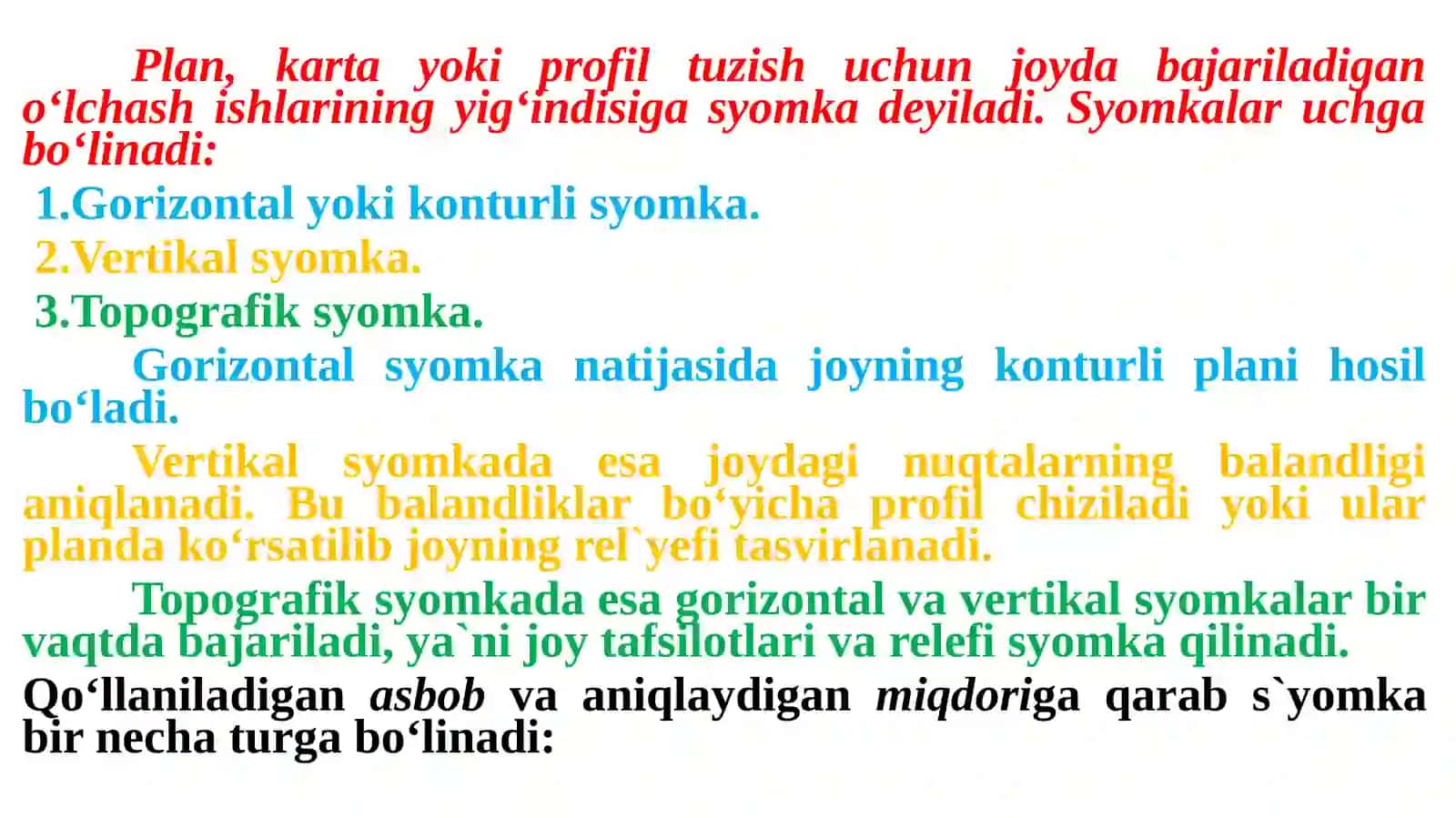 Gorizontal va vertikal burchak o‘lchash 4