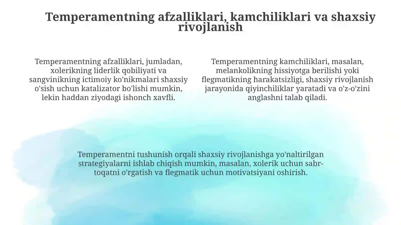 Temperament turlari, faollik va muloqot 4