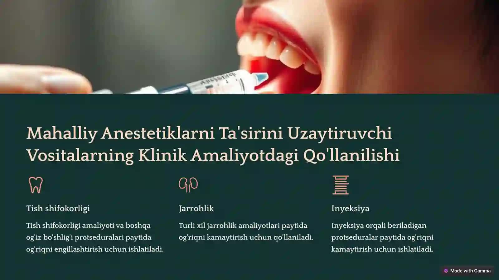 Mahalliy Anestetiklarni Ta'sirini Uzaytiruvchi Vositalar 4