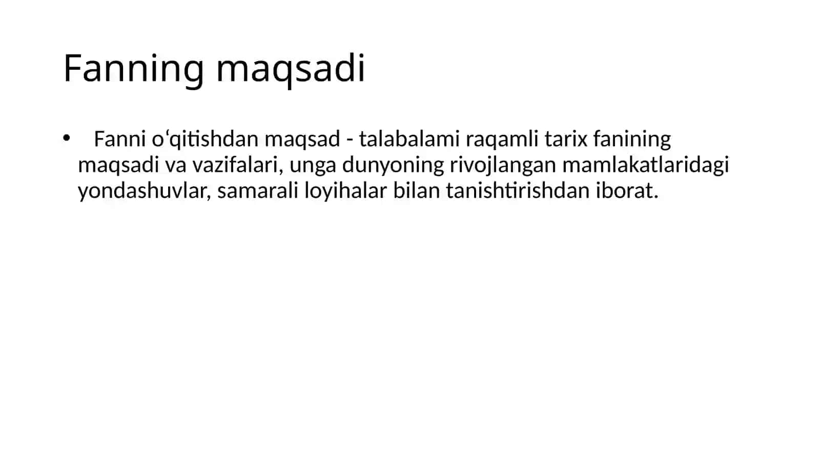Raqamli tarix fanining maqsadi va vazifalari 4