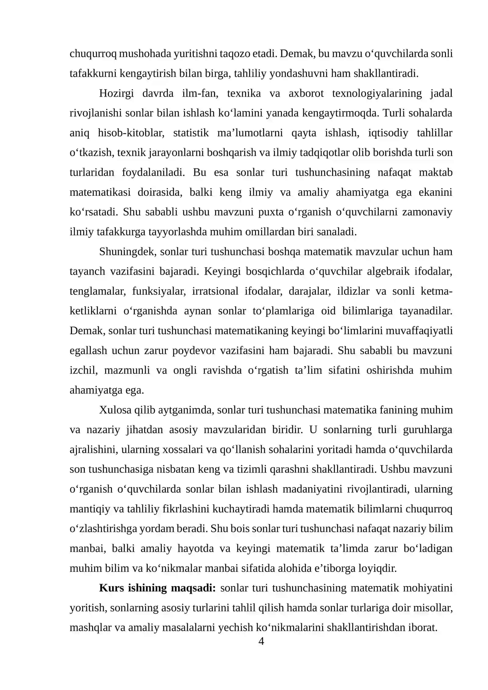 SONLAR TURI TUSHUNCHASI 4