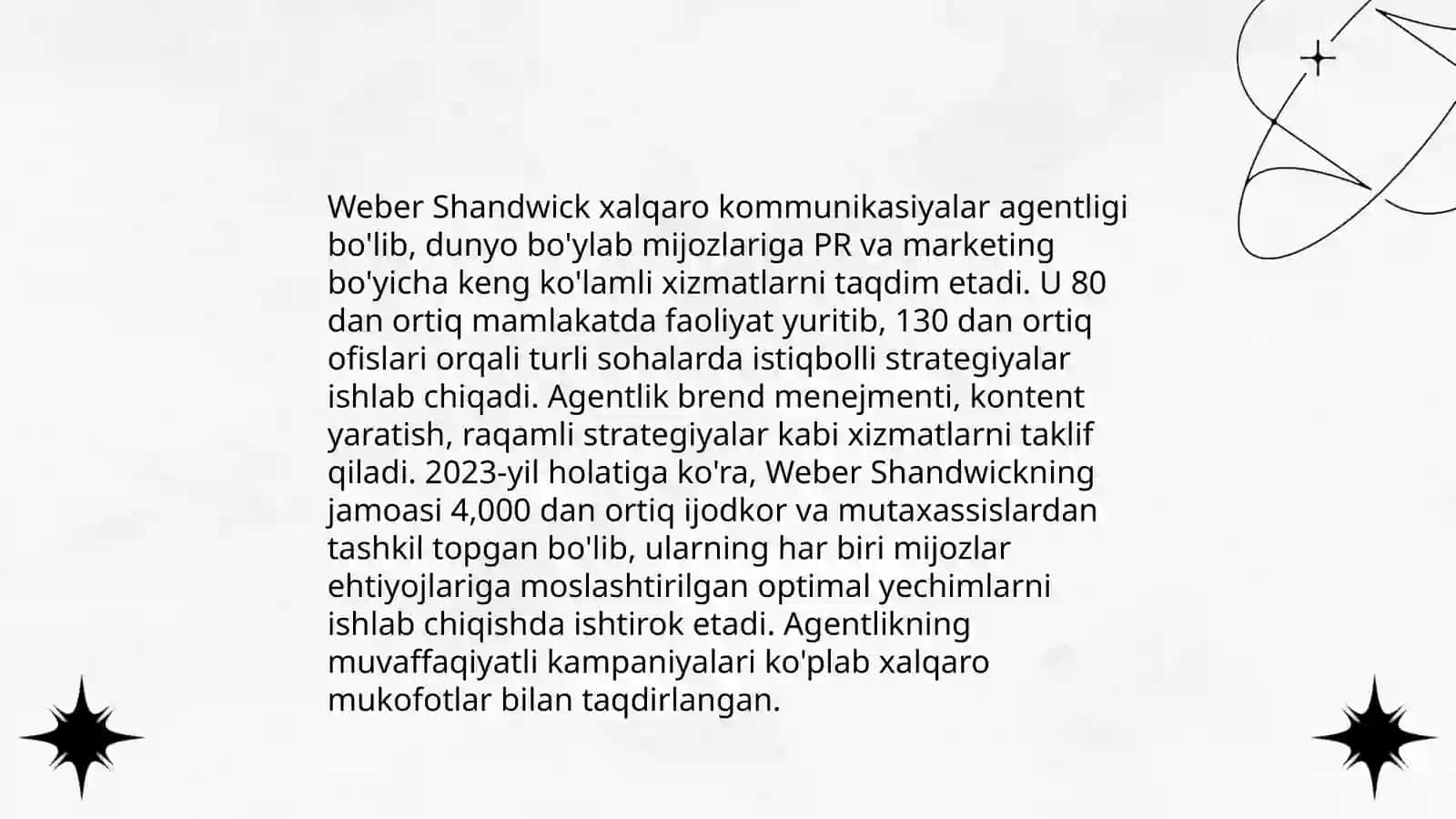 Weber Shandwick PR kompaniyasi haqida 4