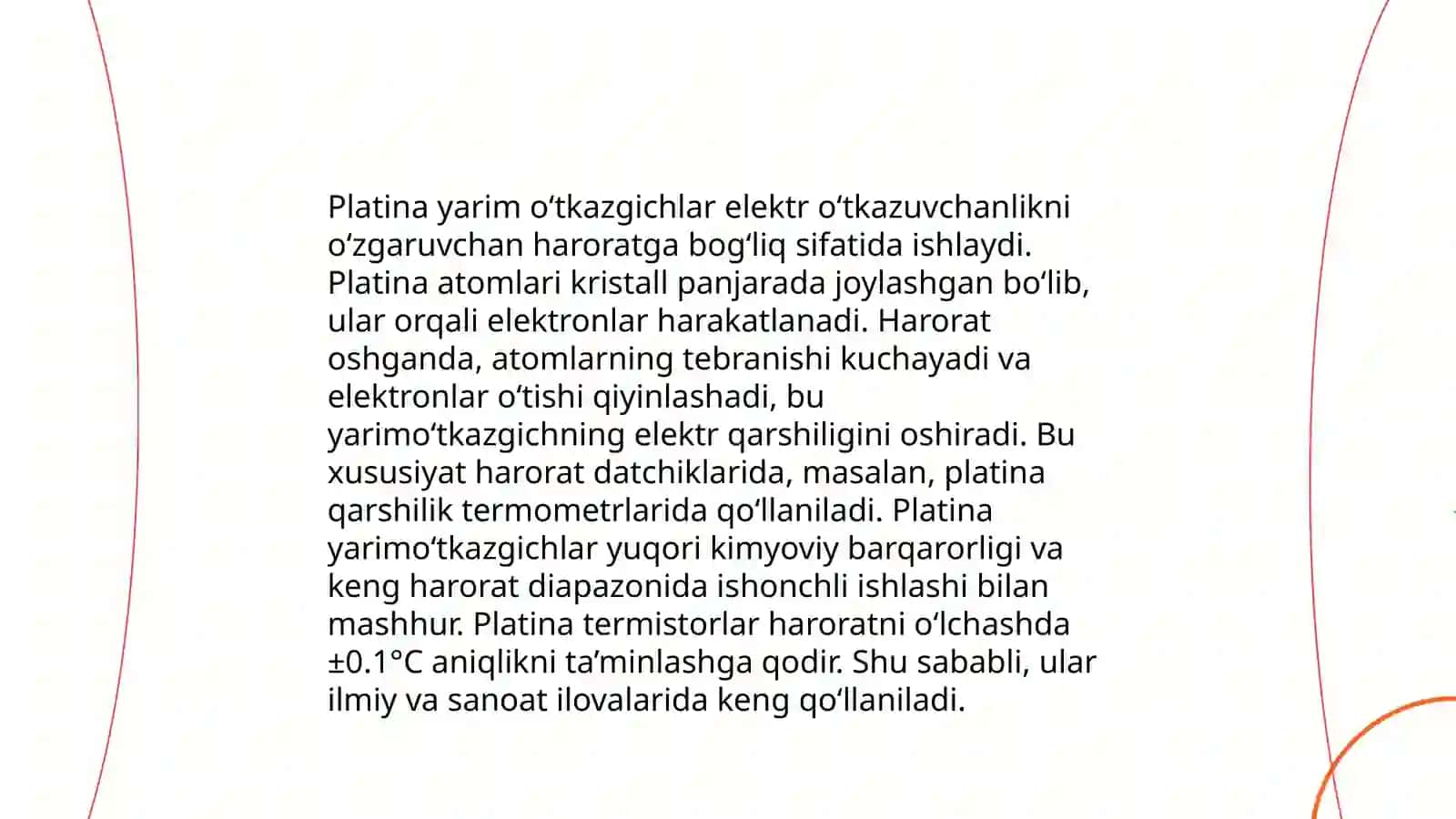 Platina yarimo'tkazgich haqida 4