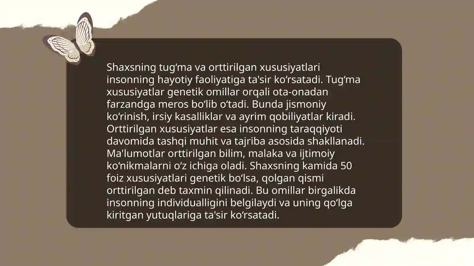 Inson psixikasi ontogenezda rivojlanishi. Shaxs Xolbekova Feruza 4