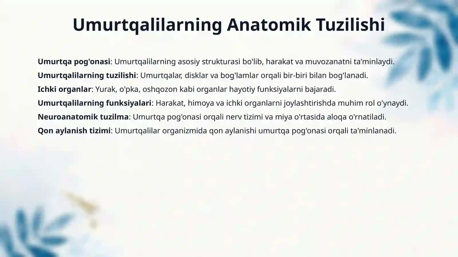 Umurtqalilar kenja tipi(Vertebrata) 4